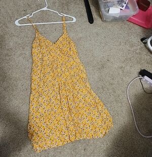 Hollister Yellow Floral Midi Dress